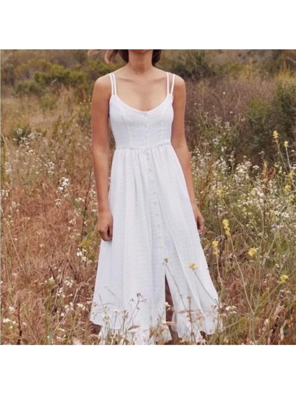 Christy Dawn The Nicks Dress in White Womens XS Cottagecore Boho Whimsical Midi